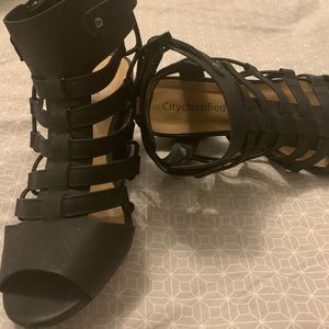 Black strappy sandals